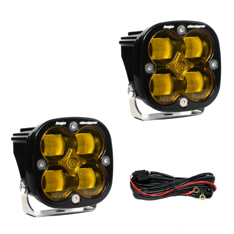 Baja Designs SAE & DOT Road-Legal LED Lights - Squadron SAE LED Auxiliary Light Pod Pair - Amber (part 257811)