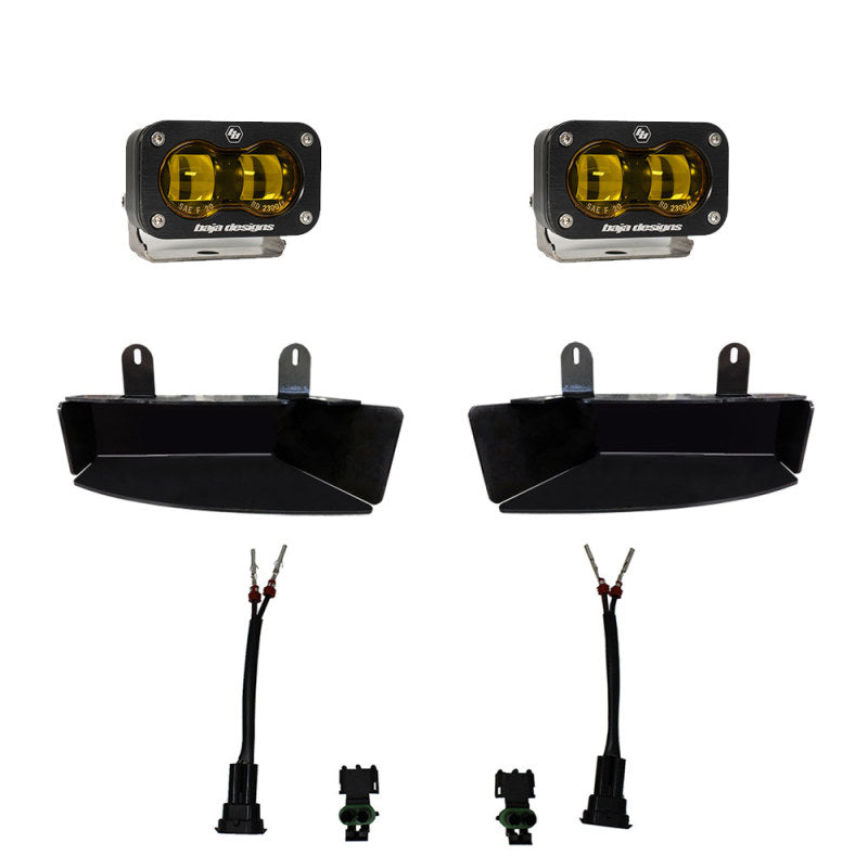 Baja Designs SAE & DOT Road-Legal LED Light Kits - Ram - 19-22 Dodge RAM 2500/3500 S2 SAE Fog Pocket Light Kit - Amber (part 448170)