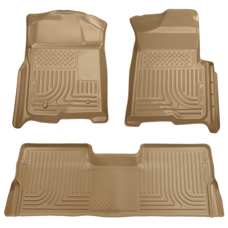 Husky Liners WeatherBeater Floor Liners - Ford F-150 - 09-12 Ford F-150 Super Crew Cab WeatherBeater Combo Tan Floor Liners (part 98333)