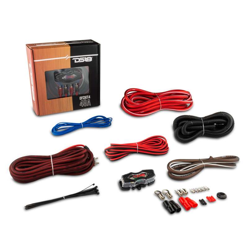 DS18 4-Gauge Amplifier Installation Kit (100% OFC Copper) - OFCKIT4