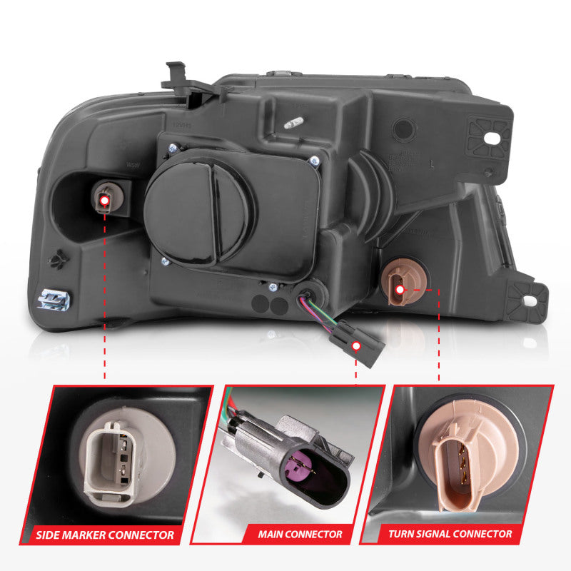 ANZO Projector C-Bar Headlights, Chrome - 2004-2008 Ford F-150 - ANZO part 111542 view 4