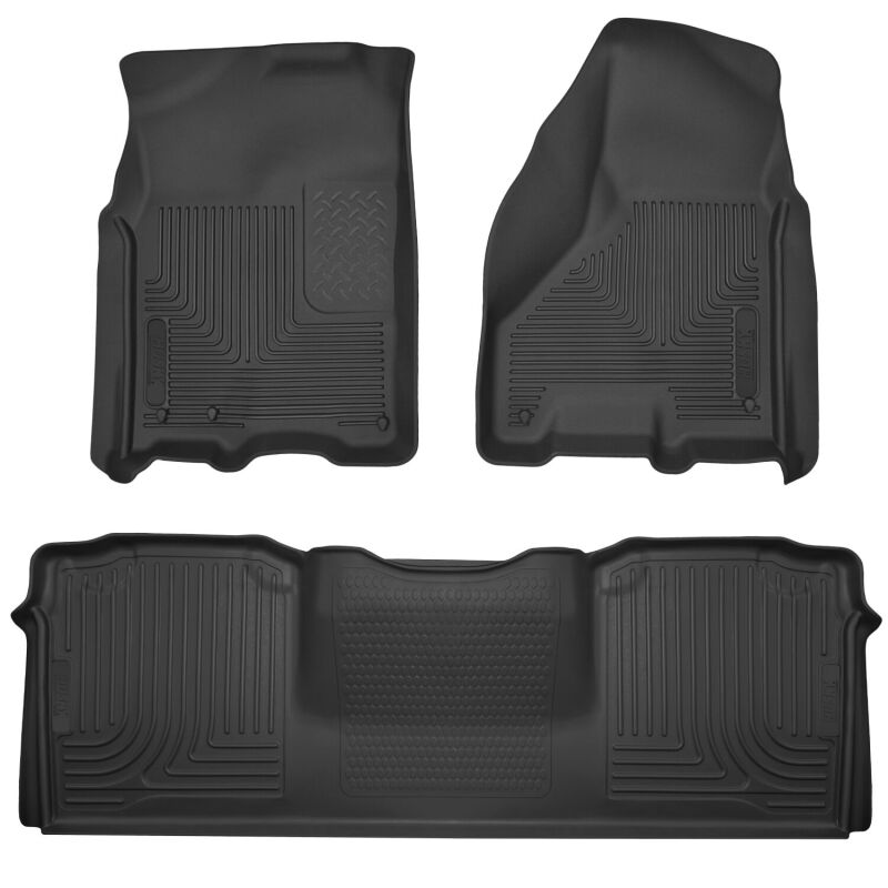 Husky Liners X-act Contour Floor Liners - 11-18 Ram 2500/3500 Mega Cab X-Act Fr & 2nd Seat Floor Liner - Black
