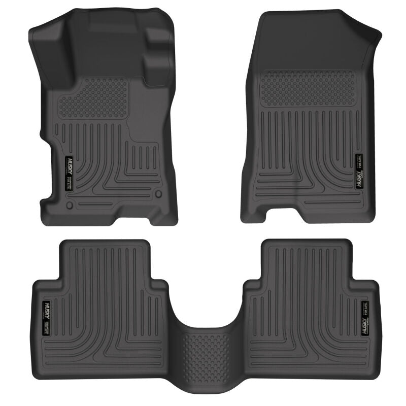 Husky Liners WeatherBeater Floor Liners - Honda & Acura - 08-12 Honda Accord (4DR) WeatherBeater Combo Black Floor Liners (One Piece for 2nd Row) (part 98401)