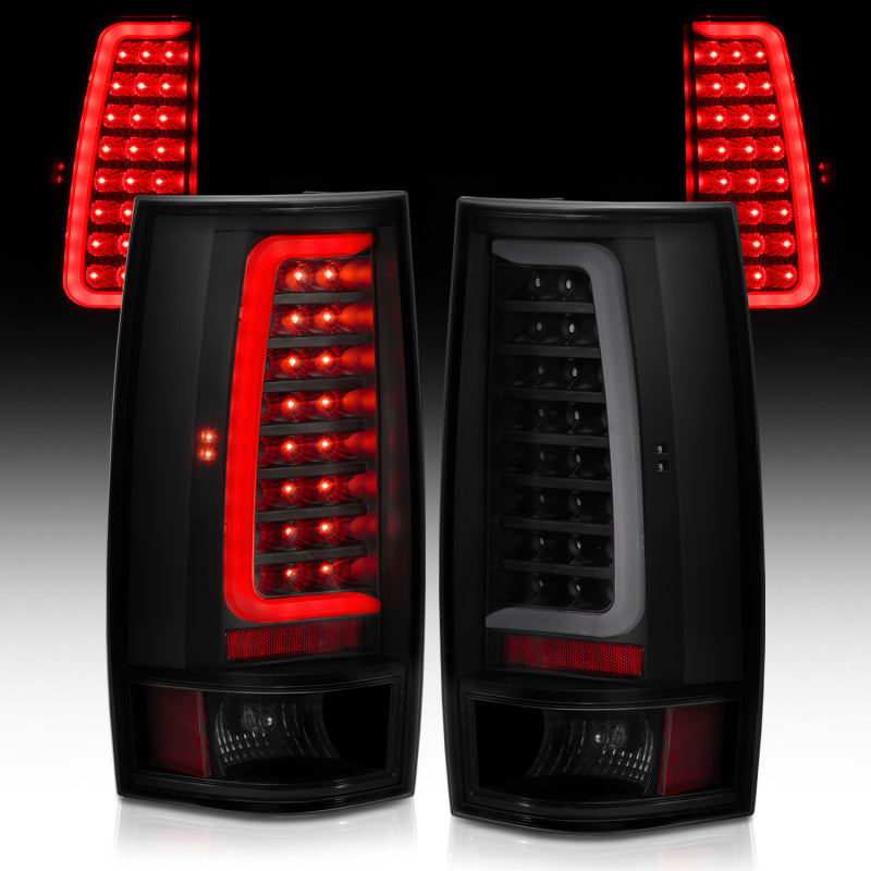 ANZO LED C-Bar Tail Lights, Black Housing, Smoke Lens - 2007-2014 Chevy Tahoe & Suburban, 2007-2014 GMC Yukon & Yukon XL - ANZO part 311322 view 4