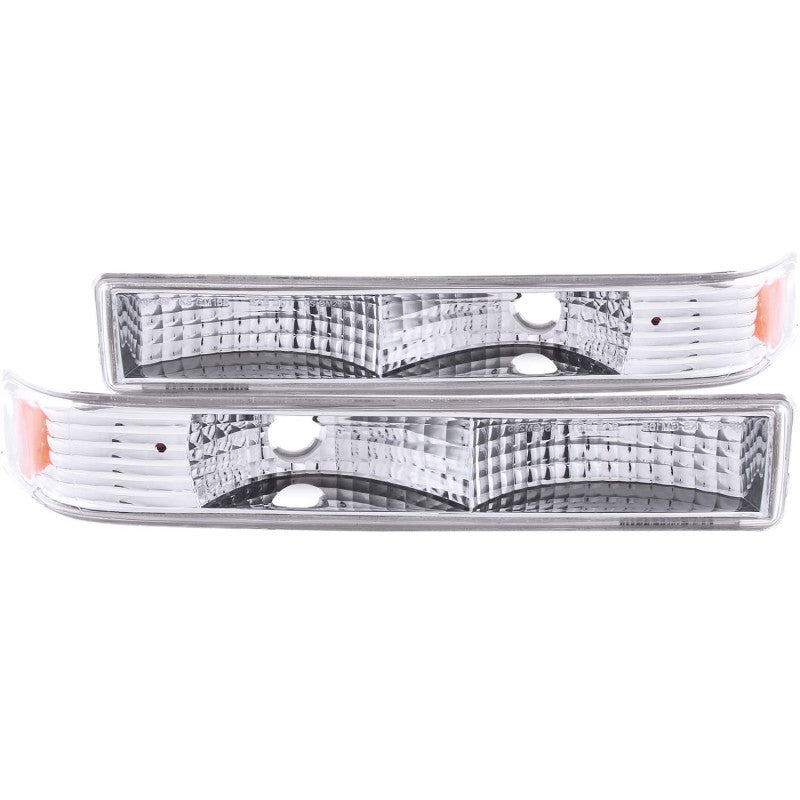 ANZO Euro Parking/Signal Lights, Chrome, Amber Reflector - 1998-2004 Chevy S-10 & S-10 Blazer - ANZO part 511038