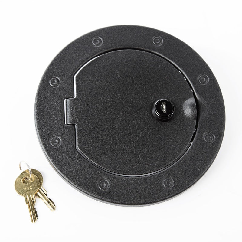 Rugged Ridge Textured Black Locking Gas Cap Door for 2007-2018 Jeep Wrangler JK