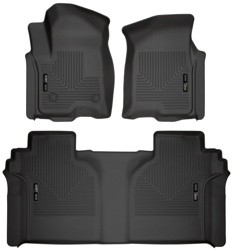 Husky Liners WeatherBeater Floor Liners - 2019-2023 Chevrolet Silverado 1500 Crew Cab Black Front & 2nd Seat - part 94021