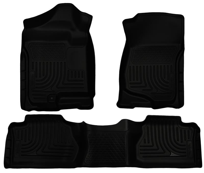 Husky Liners WeatherBeater Floor Liners - 2007-2012 Chevy Silverado/GMC Sierra Extended Cab Combo Black - part 98211