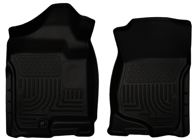 Husky Liners WeatherBeater Floor Liners - Chevy Tahoe/Suburban, GMC Yukon & Cadillac Escalade - 07-14 Cadillac Escalade ESV/EXT Weatherbeater Black Front Floor Liners (part 18201)