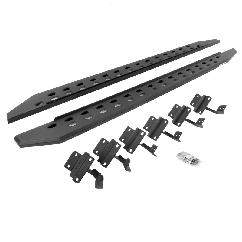 Go Rhino RB20 Running Boards - 2017-2022 Ford F-250/F-350 SC RB20 Slim Kit (w/Brackets) Textured Black - part 69417780SPC