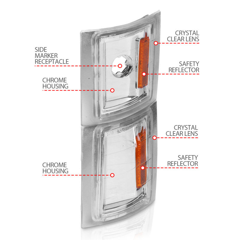 ANZO Corner Lights, Clear Lens, Amber Reflector - 1994 Chevy Blazer, 1994-1999 Chevy C/K 1500 & Suburban, 1994-2000 Chevy C/K 2500 & C/K 3500, 1995-1999 Chevy Tahoe - ANZO part 521041 view 5