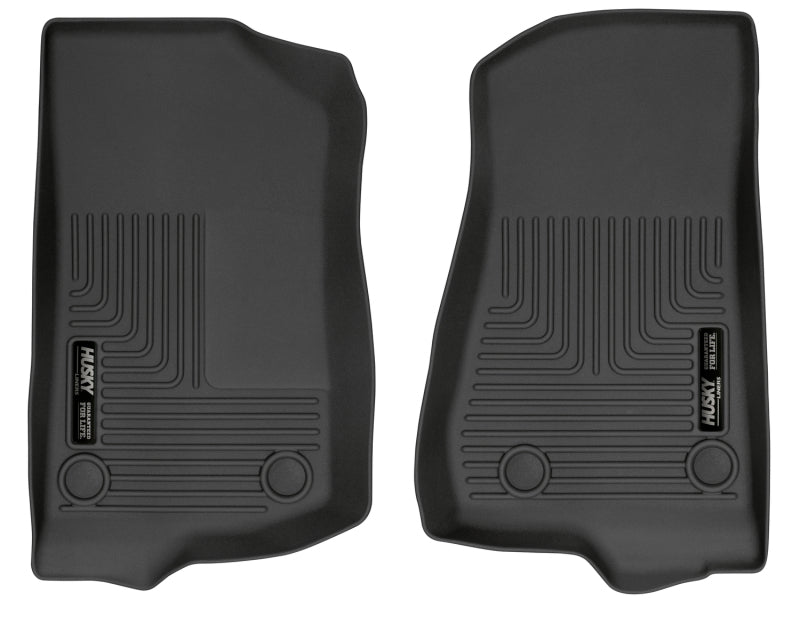 Husky Liners WeatherBeater Floor Liners - Jeep Wrangler & Gladiator - 19-24 Jeep Wrangler JL/JLU WeatherBeater Front Row Black Floor Liners (part 13021)