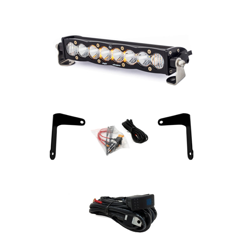 Baja Designs LED Light Kits - UTV & Side-by-Side - Can-Am X3 Shock Mount Kit w/10in S8 Light Bar Clear (part 447037)