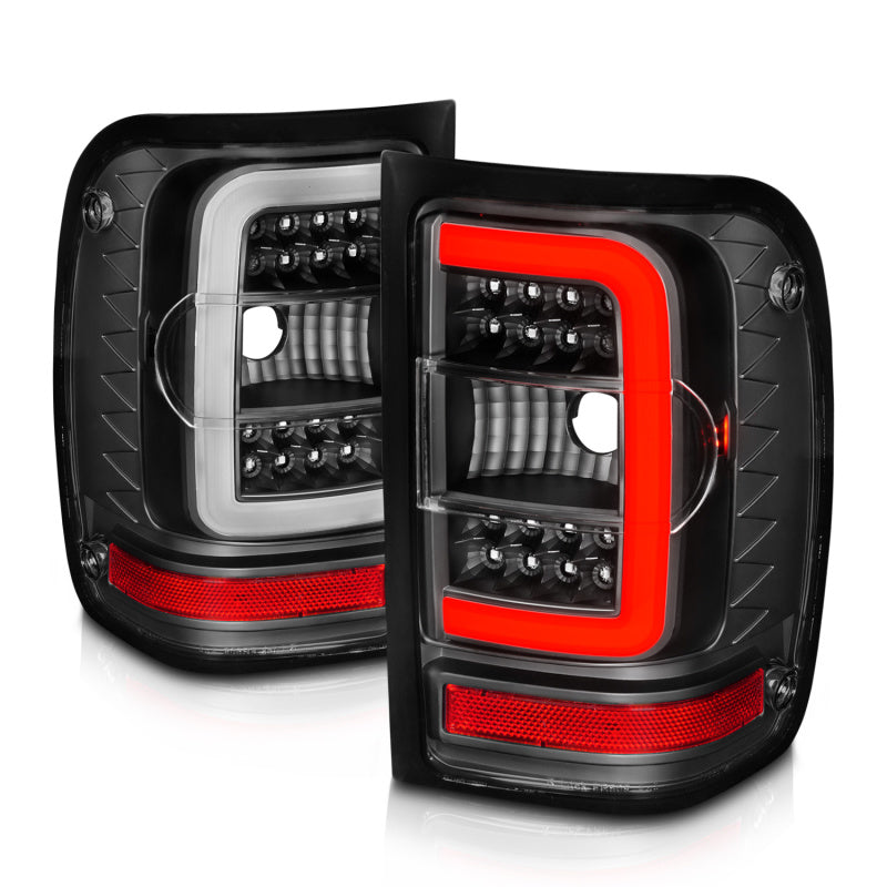 ANZO LED C-Bar Tail Lights, Black Housing, Clear Lens - 2001-2011 Ford Ranger (Not for 05-07 STX models) - ANZO part 311390 view 6