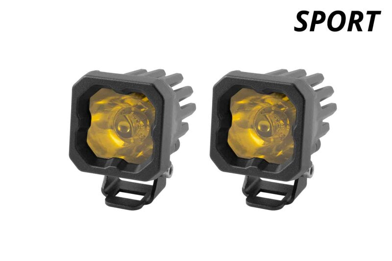 Diode Dynamics Stage Series C1 LED Pod Sport - Yellow Wide Standard ABL (Pair) - DD6443P - view 2