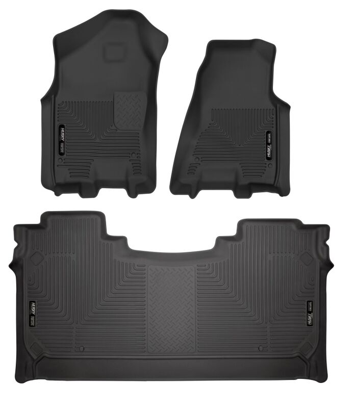 Husky Liners WeatherBeater Floor Liners - Ram 1500 - 19 Dodge Ram 1500 Crew Cab Weatherbeater Black Front & 2nd Seat Floor Liners (part 94001)