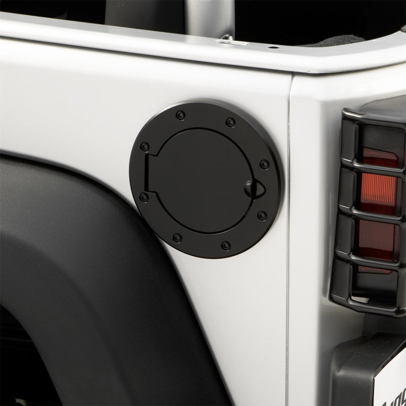 Rugged Ridge Black Non-Locking Gas Cap Door for 2007-2018 Jeep Wrangler JK - view 3