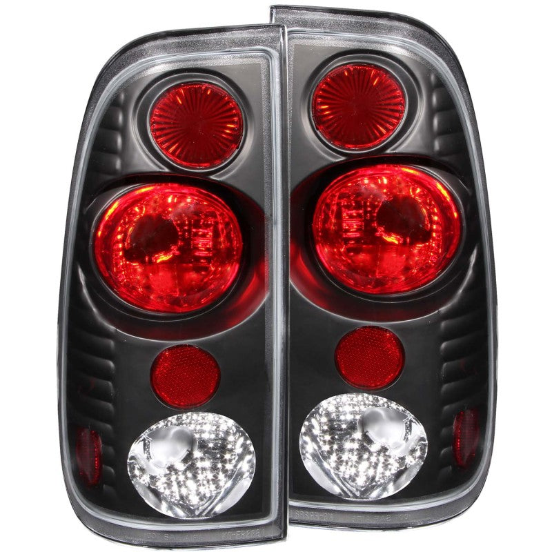 ANZO Euro Tail Lights, Black - 1997-2003 Ford F-150, 1997-2007 Ford F-250, 1999-2007 Ford F-350 - ANZO part 211065