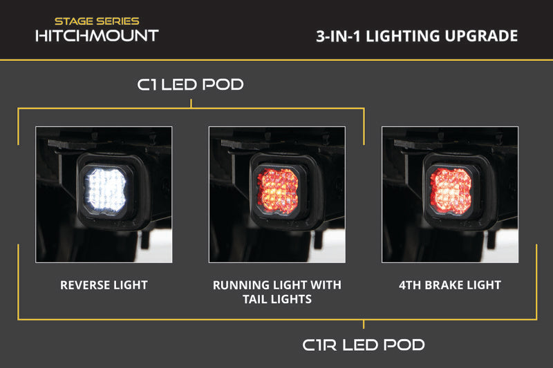 Diode Dynamics 2022+ Ford Maverick C1 Sport Hitch Mount LED Pod Reverse Kit - DD7766 - view 8