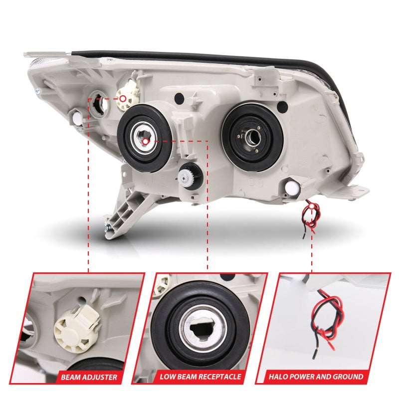 ANZO Projector RX Halo Headlights, Black, No Bulbs - 2006-2009 Toyota 4Runner - ANZO part 111320 view 6