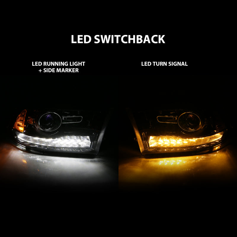 ANZO Projector Plank Style Switchback Headlights, Gloss Black - 2009-2018 Ram 1500, 2010-2018 Ram 2500/3500 (For all models) - ANZO part 111439 view 7