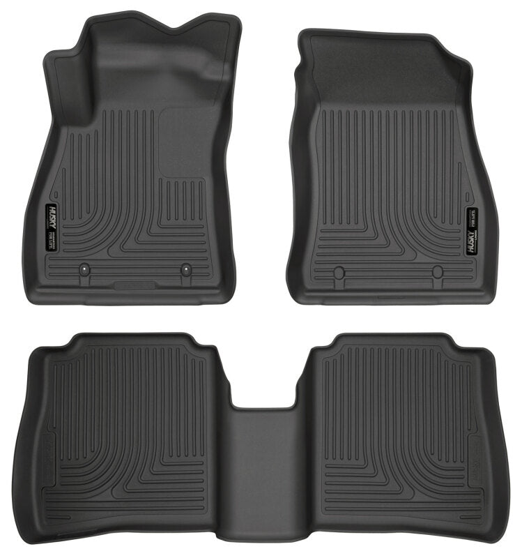 Husky Liners WeatherBeater Floor Liners - Nissan & Infiniti - 14-18 Nissan Sentra Weatherbeater Black Front & 2nd Seat Floor Liners (part 95631)