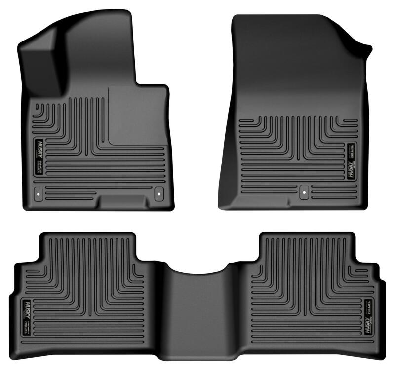 Husky Liners WeatherBeater Floor Liners - Hyundai, Kia & Genesis - 2023 Kia Sportage WeatherBeater Front & 2nd Seat Floor Liners - Black (part 95221)