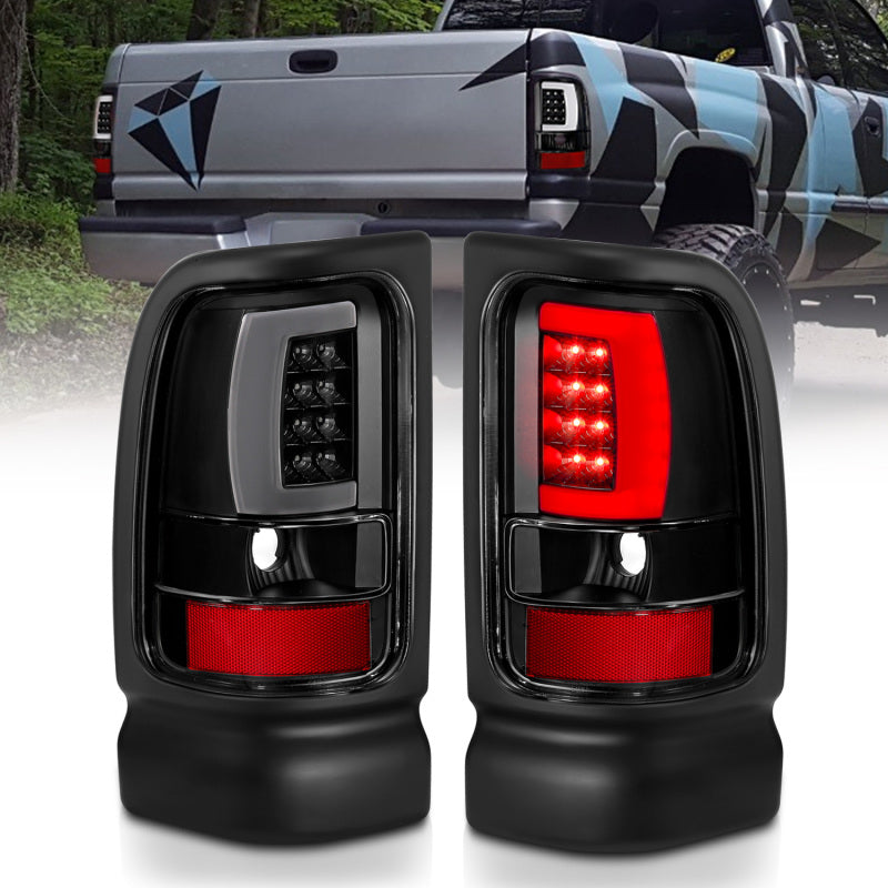 ANZO LED Plank Style Tail Lights, Black - 1994-2001 Ram 1500, 1994-2002 Ram 2500/3500 - ANZO part 311339
