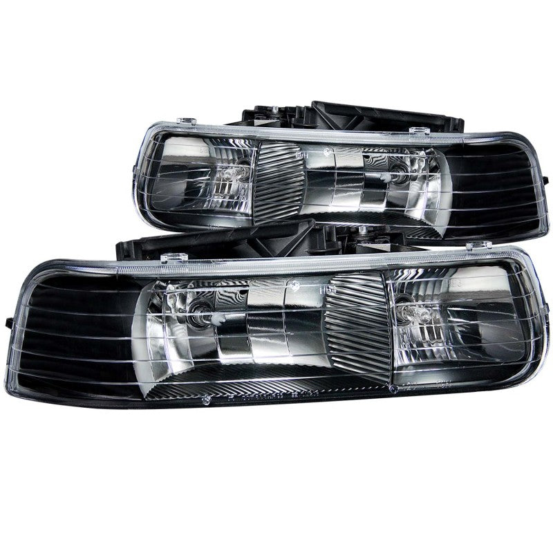 ANZO Crystal Headlights, Black - 1999-2002 Chevy Silverado 1500/2500, 2001-2002 Chevy Silverado 3500, 2000-2006 Chevy Suburban & Tahoe - ANZO part 111155