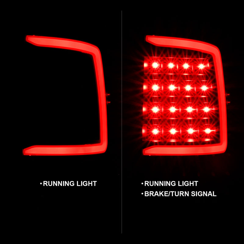 ANZO LED C-Bar Tail Lights, Black - 2009-2018 Ram 1500, 2010-2018 Ram 2500/3500 (Not for OE LED tail light models) - ANZO part 311318 view 2