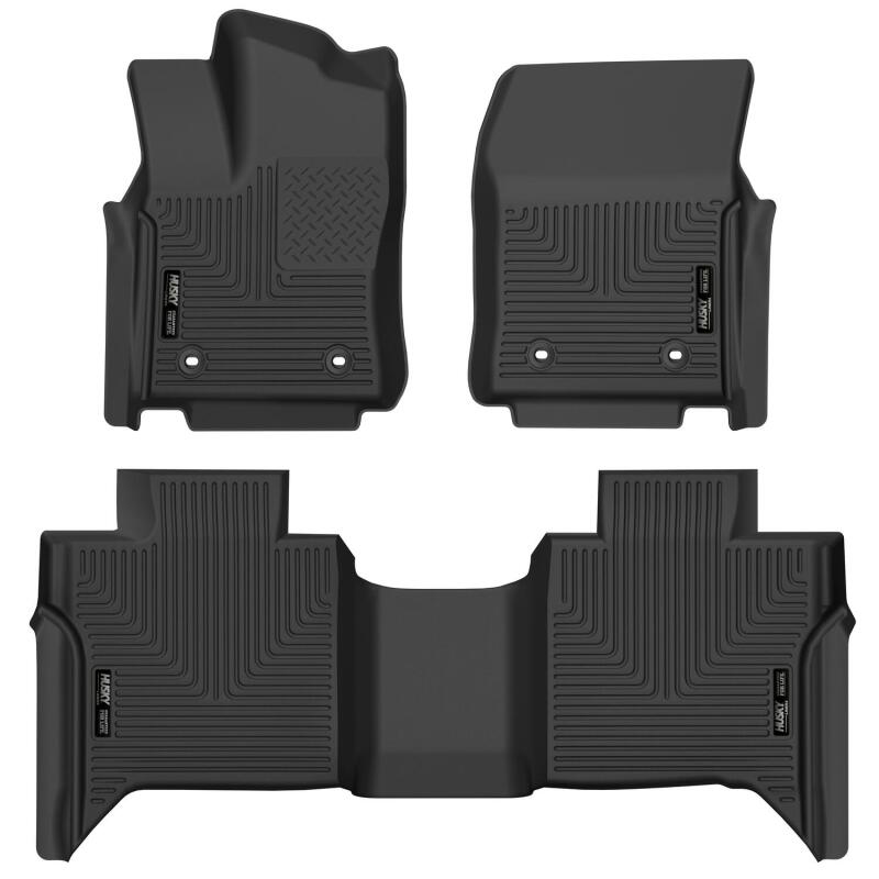 Husky Liners X-act Contour Floor Liners - Toyota Tundra - 2022 Toyota Tundra CrewMax X-ACT Front & 2nd Seat Floor Liner - Blk (part 53798)