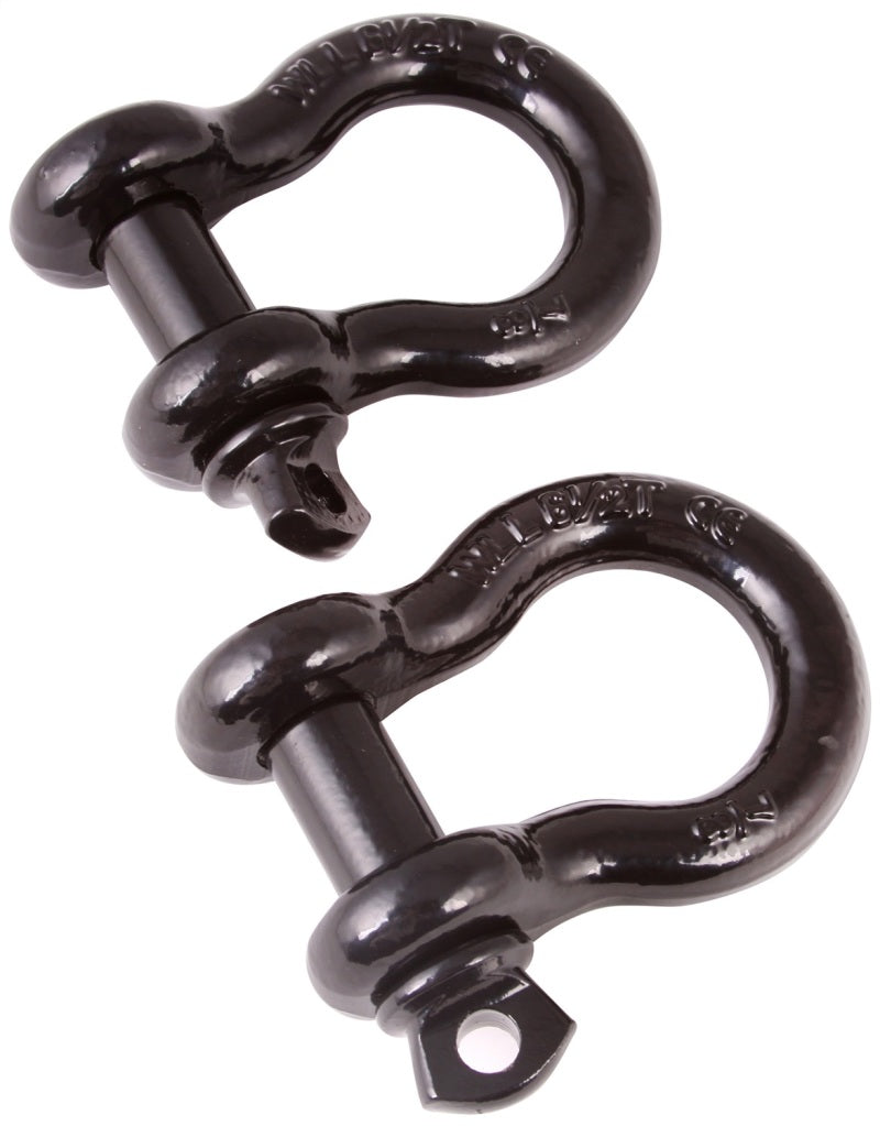 Rugged Ridge Black 7/8th Inch D-Shackles | Universal Fit