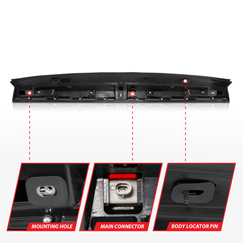 ANZO LED 3rd Brake Light w/ Spoiler, Black Housing, Smoke Lens - 2007-2014 Chevy Suburban & Tahoe, 2007-2014 GMC Yukon & Yukon XL - ANZO part 531109 view 4