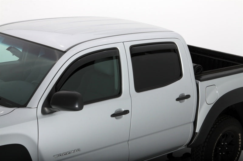 AVS Ventvisor In-Channel Front & Rear Window Deflectors 4pc for 2005-2015 Toyota Tacoma Double Cab - Smoke - view 2