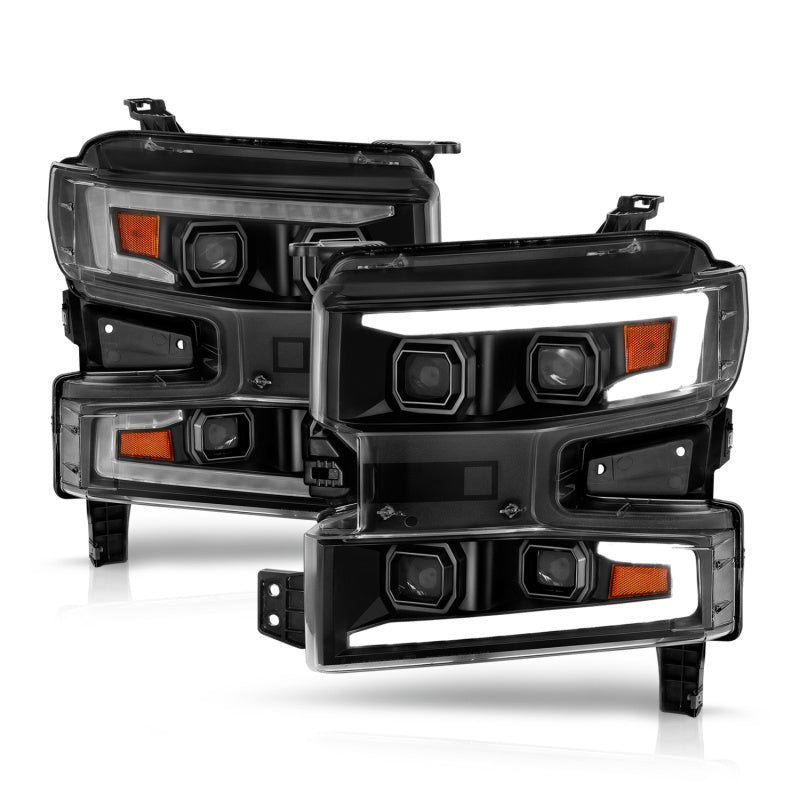 ANZO LED Projector Light Bar Switchback Sequential Headlights (Passenger Side), Black - 2019-2022 Chevy Silverado 1500 - ANZO part 111566-R view 3