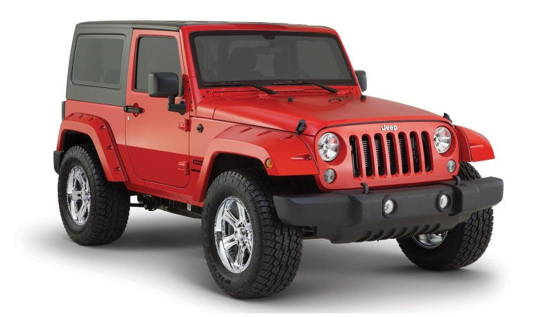 Bushwacker Pocket Style Flares 2pc Fits 2-Door Sport Utility Only for 2007-2018 Jeep Wrangler - Black
