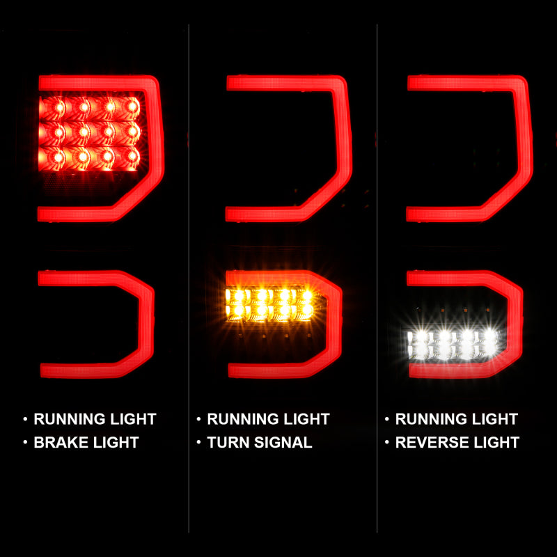ANZO LED Plank Style Tail Lights, Black Housing, Clear Lens - 2007-2013 Toyota Tundra - ANZO part 311336 view 2