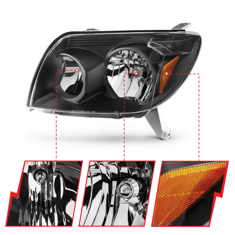 ANZO Crystal Headlights, Black - 2003-2005 Toyota 4Runner - ANZO part 111394 view 3