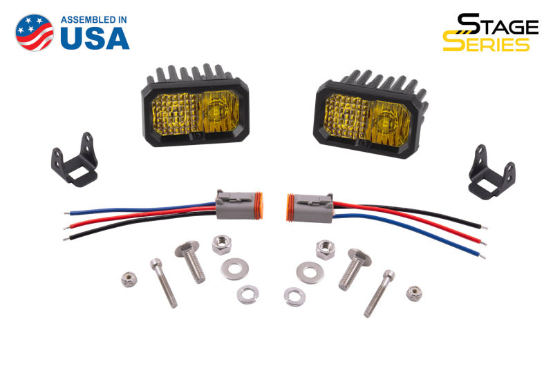 Diode Dynamics Stage Series 2 In LED Pod Pro - Yellow Flood Standard ABL (Pair) - DD6417P - view 6