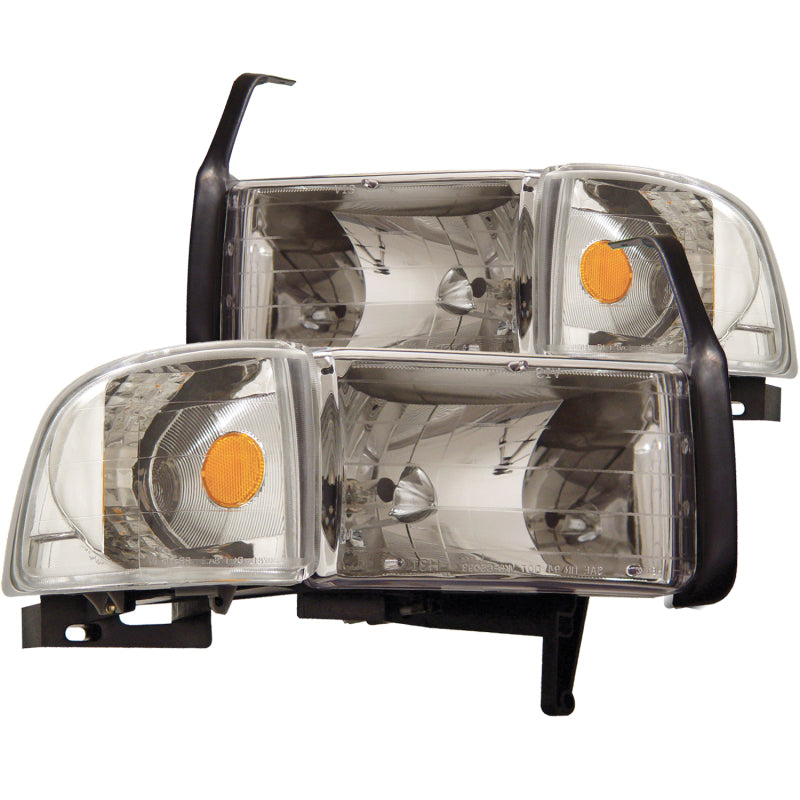 ANZO Crystal Headlights w/ Corner Lights, Chrome - 1994-2001 Ram 1500, 1994-2002 Ram 2500/3500 - ANZO part 111068