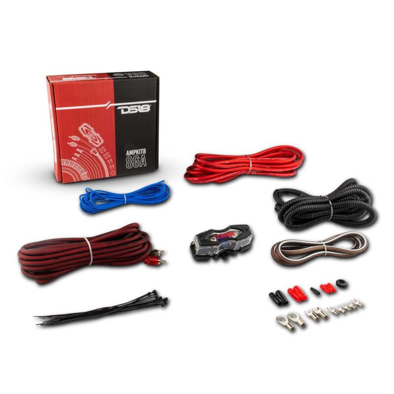 DS18 8-Gauge Amplifier Installation Kit - Red - AMPKIT8