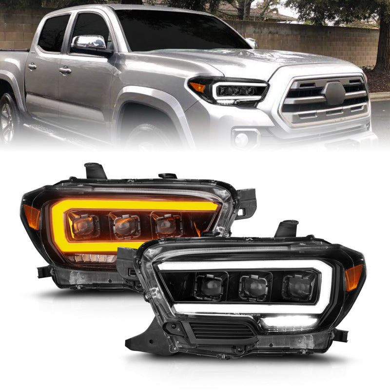 ANZO Full LED Projector Light Bar Sequential Headlights w/ Initiation Lighting, Black - 2016-2022 Toyota Tacoma - ANZO part 111562