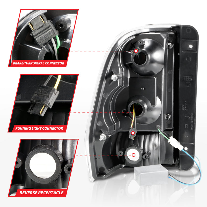 ANZO LED C-Bar Tail Lights, Black Housing, Smoke Lens - 2002-2009 Chevy Trailblazer - ANZO part 311372 view 4