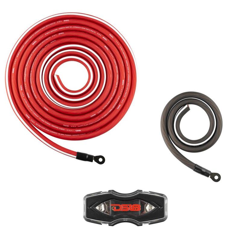 DS18 4-Gauge Amplifier Installation Kit - Red - AMPKIT4