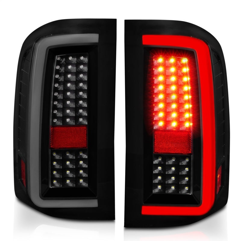 ANZO Full LED C-Bar Tail Lights, Black Housing, Smoke Lens - 2007-2013 Chevy Silverado 1500, 2007-2014 Chevy Silverado 2500HD/3500HD - ANZO part 311381 view 6