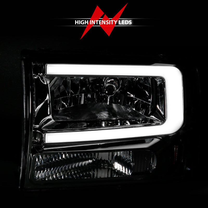 ANZO Crystal Plank Style Headlights, Chrome - 2000-2004 Ford Excursion, 1999-2004 Ford F-250/F-350 - ANZO part 111550 view 5