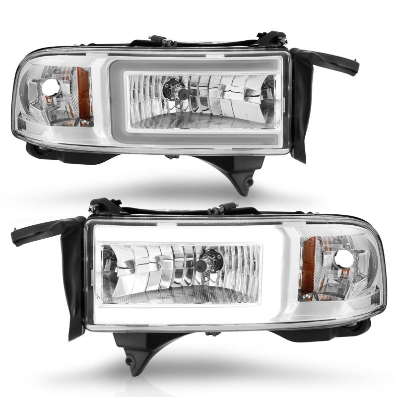 ANZO Crystal Plank Style Headlights, Chrome - 1994-2001 Ram 1500, 1994-2002 Ram 2500/3500 (Dual light models only) - ANZO part 111555 view 2