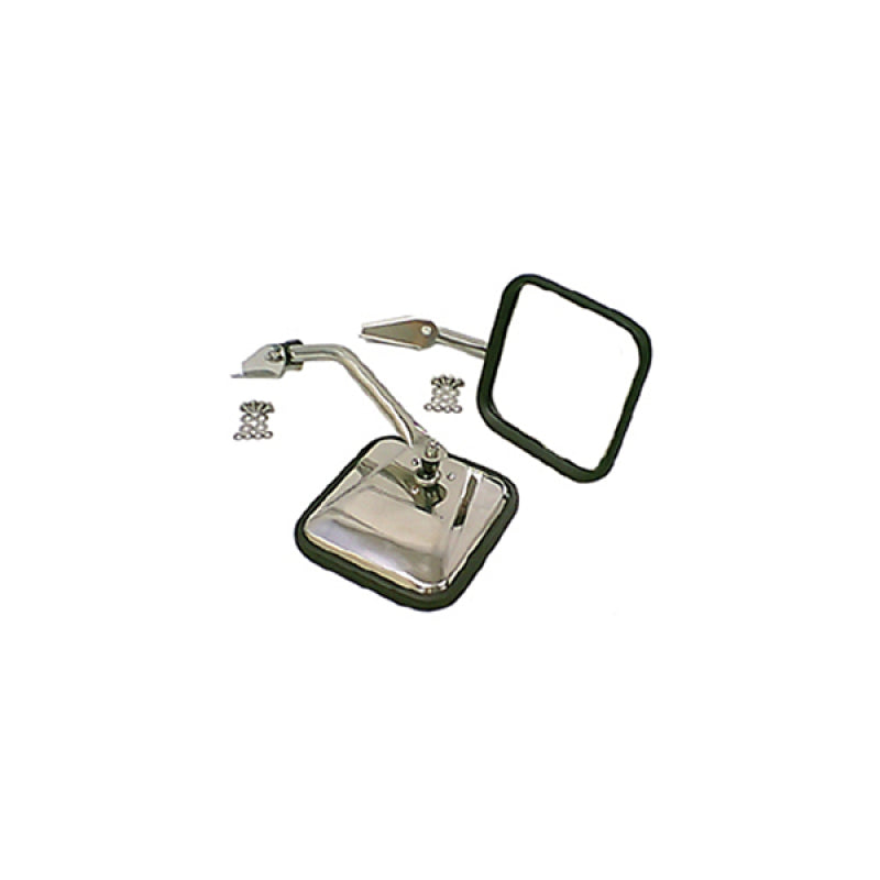 Rugged Ridge Stainless Steel Side Mirror Kit for 1955-1986 Jeep CJ - view 2