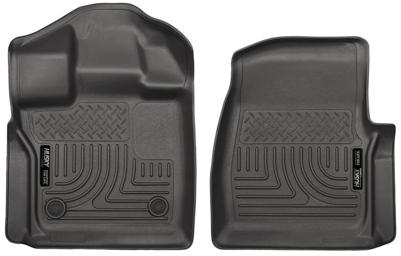 Husky Liners WeatherBeater Floor Liners - Ford F-150 - 15-23 Ford F-150 Standard Cab Pickup WeatherBeater Front Black Floor Liners (part 18351)