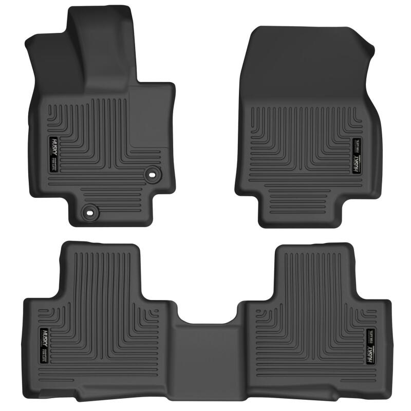 Husky Liners WeatherBeater Floor Liners - Toyota & Lexus - 20-21 Highlander All / 21 Highlander XSE Weatherbeater Front & 2nd Seat Liners - Black (part 95791)